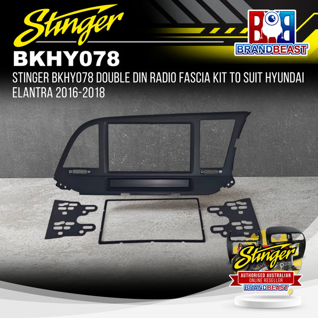 Stinger BKHY078 Double DIN Radio Fascia Kit To Suit Hyundai Elantra 2016-2018