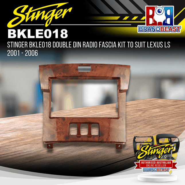 Stinger BKLE018 Double DIN Radio Fascia Kit To Suit Lexus LS 2001 - 2006