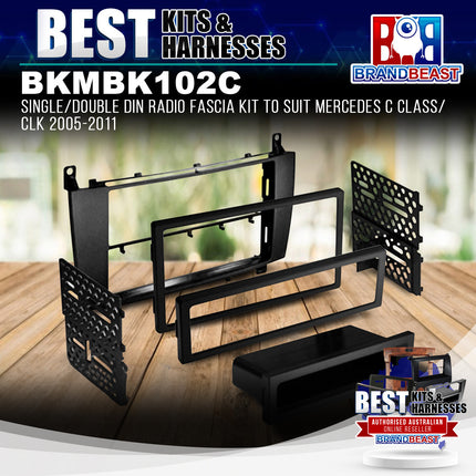 BestKits BKMBK102C Single/Double DIN Fascia For Mercedes C/CLK 2005-2011
