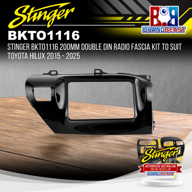 Stinger BKTO1116 200mm Double DIN Radio Fascia Kit For Toyota Hilux 2015 - 2018