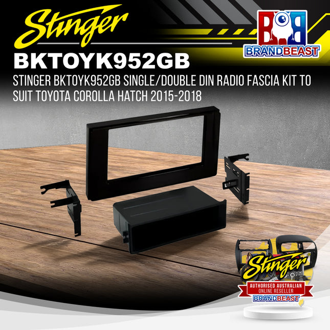Stinger BKTOYK952GB Single/Double DIN Radio Fascia Kit For Toyota Corolla Hatch