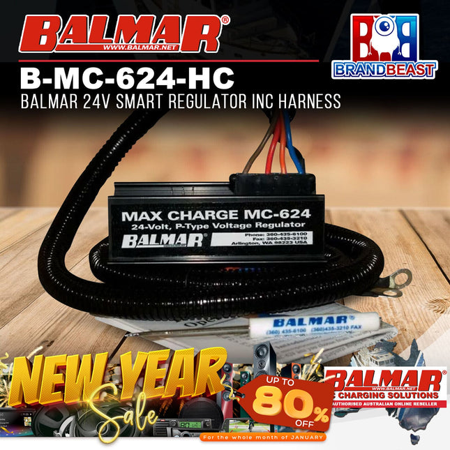 Balmar B-MC-624-HC Regulator, MC624 Multi-Stage, 24V, W/Harness (Clamshell)