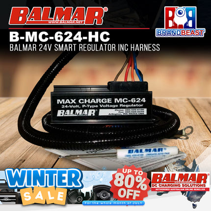Balmar B-MC-624-HC Regulator, MC624 Multi-Stage, 24V, W/Harness (Clamshell)