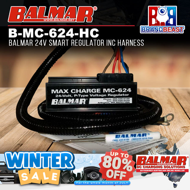 Balmar B-MC-624-HC Regulator, MC624 Multi-Stage, 24V, W/Harness (Clamshell)