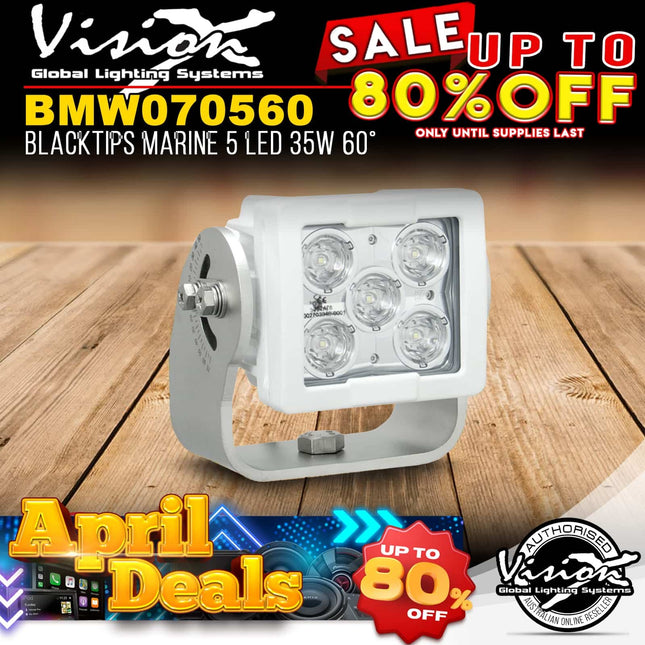 Vision X BMW070560 35 Watts Blacktips 5 LED Marine Worklight