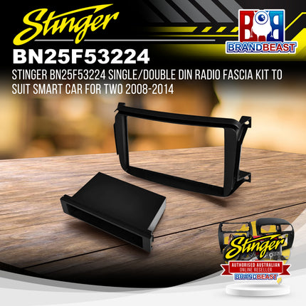 Stinger BN25F53224 Single/Double DIN Radio Fascia Kit For Smart Car For Two 2008