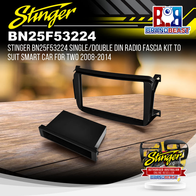 Stinger BN25F53224 Single/Double DIN Radio Fascia Kit For Smart Car For Two 2008