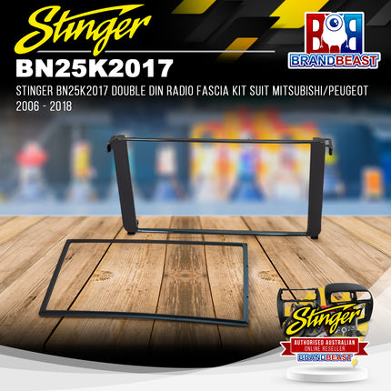 Stinger BN25K2017 Double DIN Radio Fascia Kit Suit Mitsubishi/Peugeot 2006-2018
