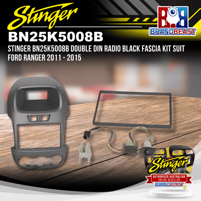 Stinger BN25K5008B Double DIN Radio Black Fascia Kit For Ford Ranger 2011 - 2015