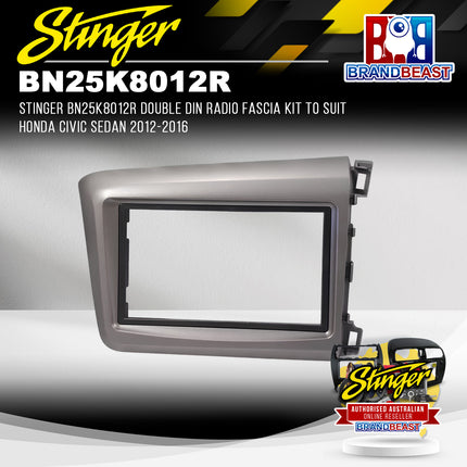 Stinger BN25K8012R Double DIN Radio Fascia Kit For Honda Civic Sedan 2012-2016