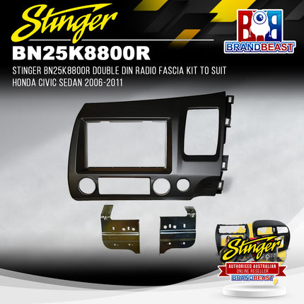 Stinger BN25K8800R Double DIN Radio Fascia Kit For Honda Civic Sedan 2006-2011