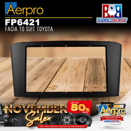 Aerpro FP6421 Double DIN Black Facia Kit Suit Toyota Avensis 2003 - 2009
