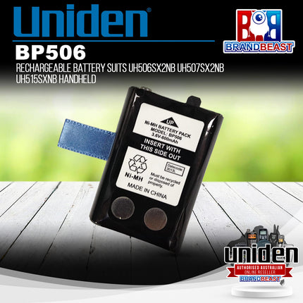 Uniden BP506 Rechargeable Battery Suits UH506SX-2NB, UH507SX-2NB & UH515SX-NB Series UHF Handheld Radios