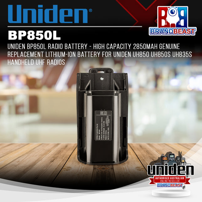 Uniden BP850L Radio Battery - High Capacity 2850mAh Genuine Replacement Lithium-Ion Battery for Uniden UH850 UH850S UH835S Handheld UHF Radios