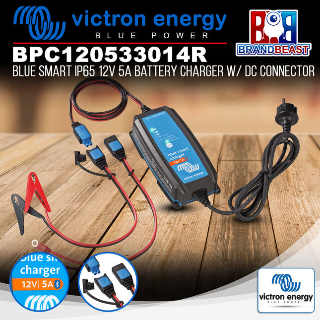 Victron Energy BPC120533014R Blue Smart IP65 12V 5A Battery Charger W/ DC Connector
