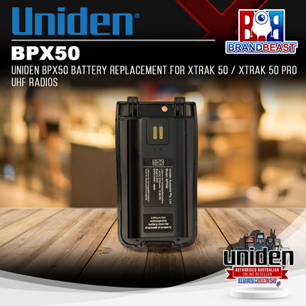 Uniden BPX50 Battery Replacement for XTRAK 50 / XTRAK 50 Pro UHF Radios