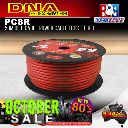 DNA PC8R 8 Gauge Power Cable Frosted Red - 50 Metres
