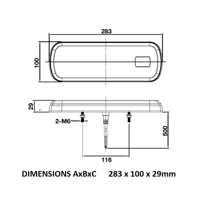 Roadvision BR280ARW LED Combination Lamp Stop Tail Ind Reverse Fog