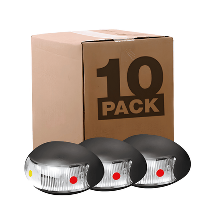 Roadvision BR3ARLB10 LED Side Marker Lamp Red Amber Oval 10 Pack