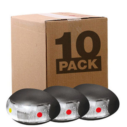 Roadvision BR3ARLB10 LED Side Marker Lamp Red Amber Oval 10 Pack