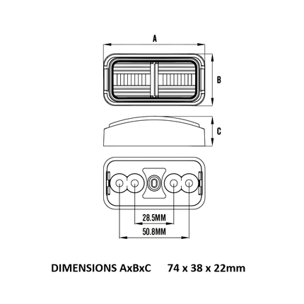 Roadvision BR8W LED Clearance Light White Clear Lens 10-30V