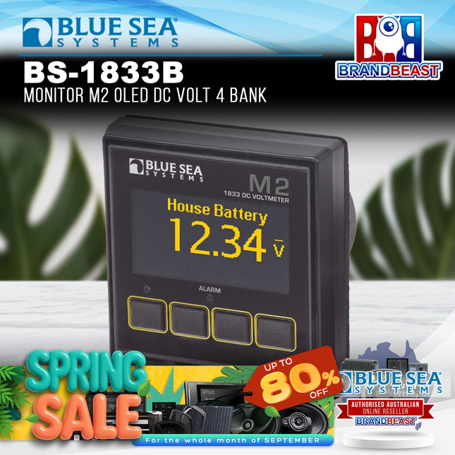Blue Sea Systems BS-1833B Monitor M2 OLED DC Volt 4 Bank