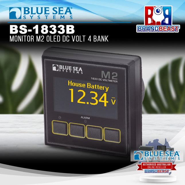 Blue Sea Systems BS-1833B Monitor M2 OLED DC Volt 4 Bank