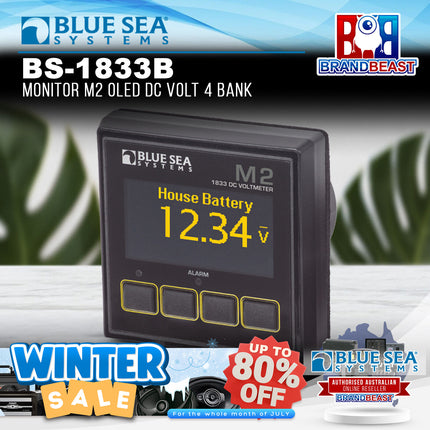Blue Sea Systems BS-1833B Monitor M2 OLED DC Volt 4 Bank