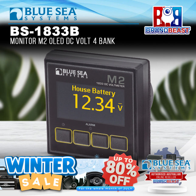 Blue Sea Systems BS-1833B Monitor M2 OLED DC Volt 4 Bank