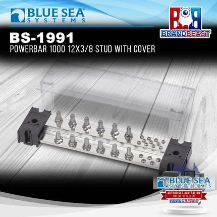 Blue Sea Systems BS-1991 PowerBar 1000 12x3/8 Stud with Cover