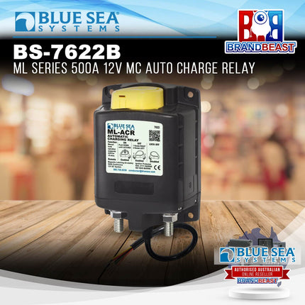 Blue Sea Systems BS-7622B ML Series 500A 12V MC Auto Charge Relay