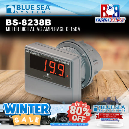 Blue Sea Systems BS-8238B Meter Digital AC Amperage 0-150A