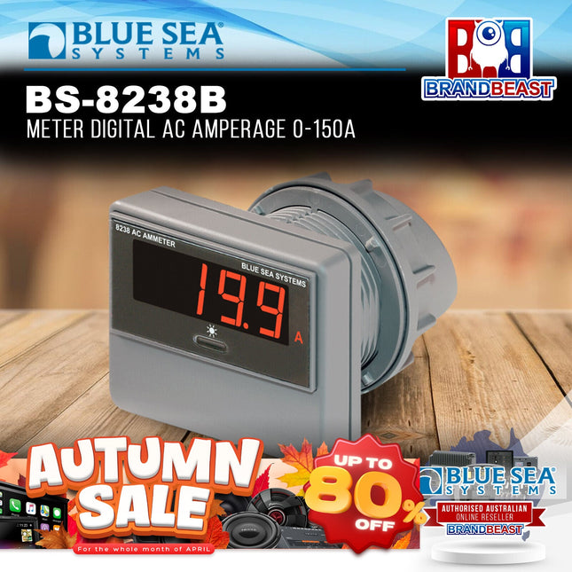 Blue Sea Systems BS-8238B Meter Digital AC Amperage 0-150A