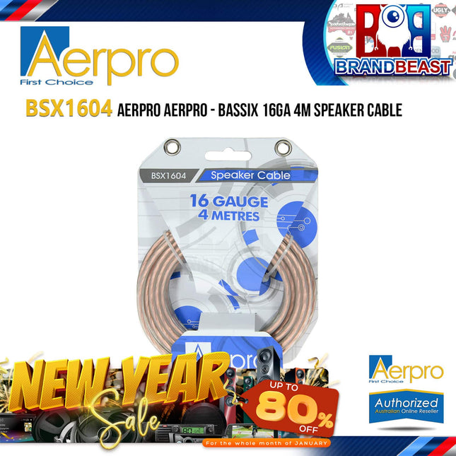 Aerpro BSX1604 Bassix 16GA 4m Speaker Cable