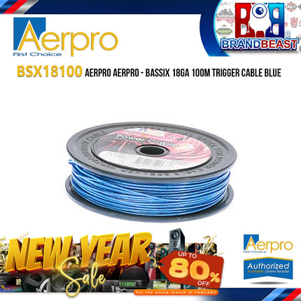 Aerpro BSX18100 Bassix 18AWG 100m Blue Trigger Cable