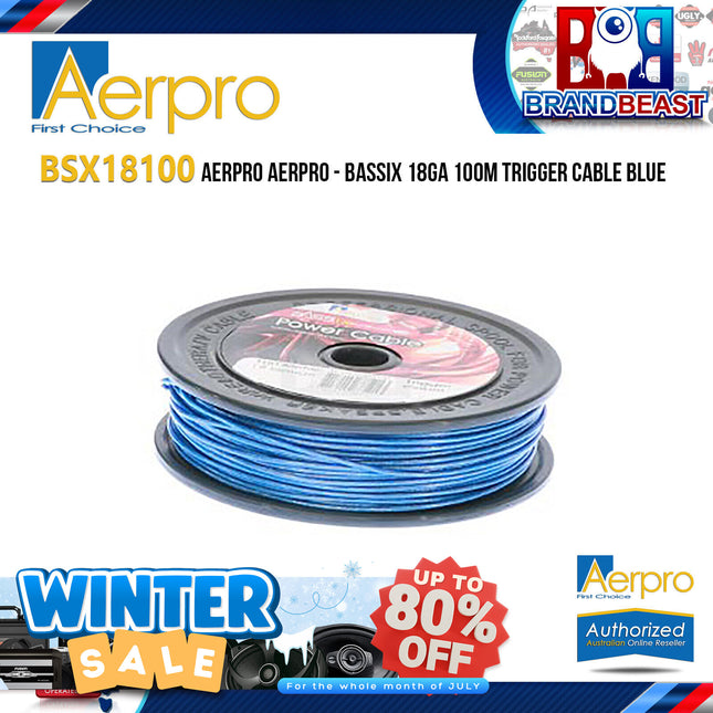 Aerpro BSX18100 Bassix 18AWG 100m Blue Trigger Cable