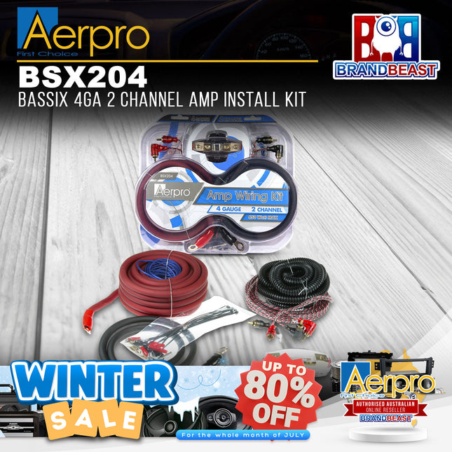 Aerpro BSX204 BASSIX 4GA 2-Channel Amplifier Install Kit
