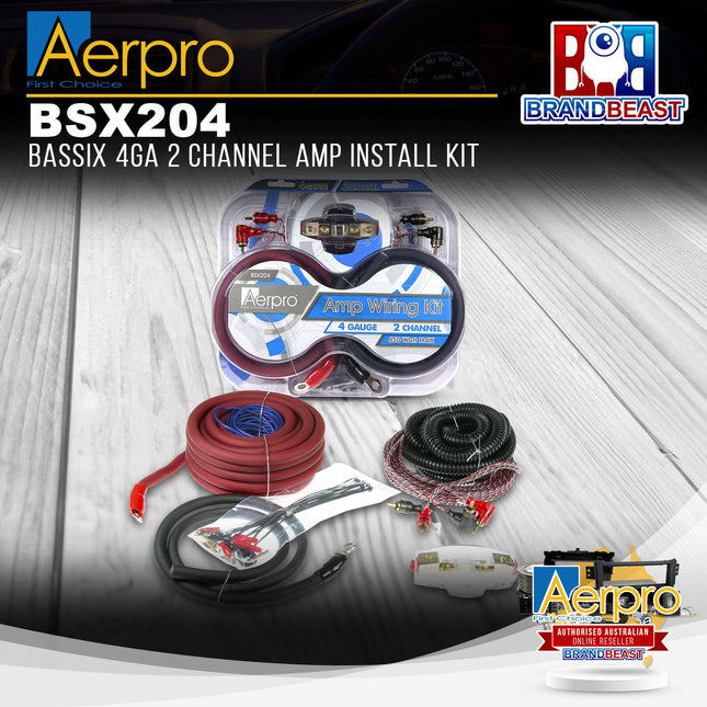Aerpro BSX204 BASSIX 4GA 2-Channel Amplifier Install Kit