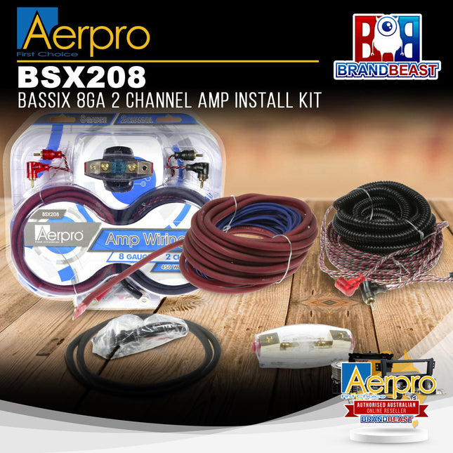 Aerpro BSX208 BASSIX 8GA 2-Channel Amplifier Install Kit