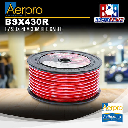Aerpro BSX430R 30M BASSIX 4GA Speaker Power Cable - Red