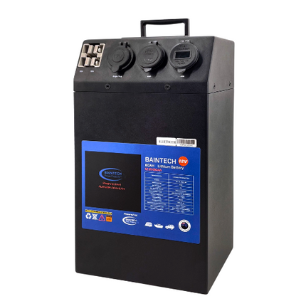 BAINTECH BT80A-POWERTOP 12V 80Ah Lithium Battery with Integrated Power Station - "Weekend Freedom Pack" LiFePO4 Battery with Built-In Charging Ports, Bluetooth Monitoring, and Anderson Connectivity