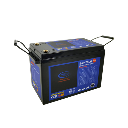 BAINTECH BTBLUELITH12/200 Lithium Battery 12.8v 200AH Bluetooth - High-Capacity LiFePO4 Deep-Cycle Battery with Bluetooth Monitoring and 200A Continuous Discharge