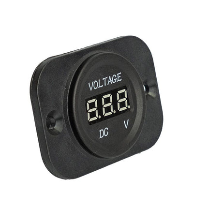 BAINTECH BTCIGAVOLT LED Volt Meter - Flush Mount Digital Voltmeter with Red LED Display for 12V/24V Battery Monitoring