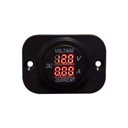 BAINTECH BTCIGAVOLTAMP LED Volt &amp; Amp Meter - Flush Mount Dual Display Digital Voltmeter/Ammeter with Red LED for 12V/24V Battery Monitoring