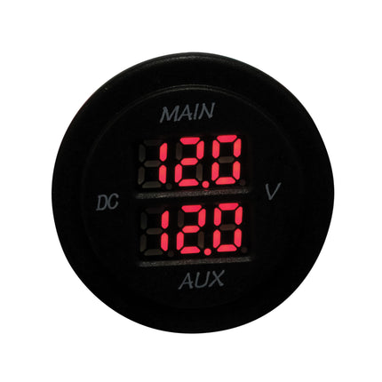 Baintech BTDUALVOLT Dual Volt Meter 10-60V - Mini OLED Dual Battery Monitor for 12V and 24V Systems