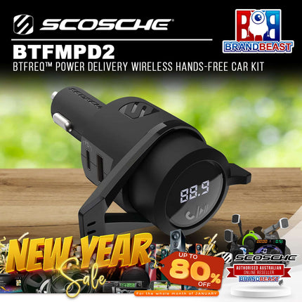 Scosche BTFMPD2 BTFreq‚Ñ¢ Power Delivery Wireless Hands-Free Car Kit