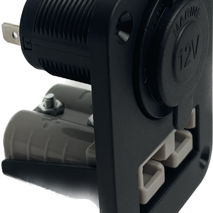 BAINTECH BTAnderson/Ciga Surface Mount Anderson Plug & Ciga Socket Panel - Versatile 50A Dual-Connection Mounting System for 4WD, Caravan & Marine