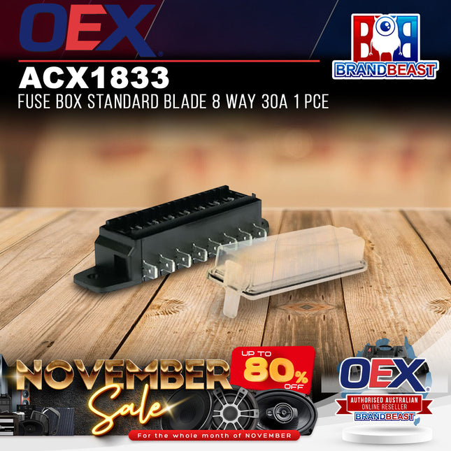 OEX ACX1833 Fuse Box Standard Blade 8 Way 30A 1 Pce