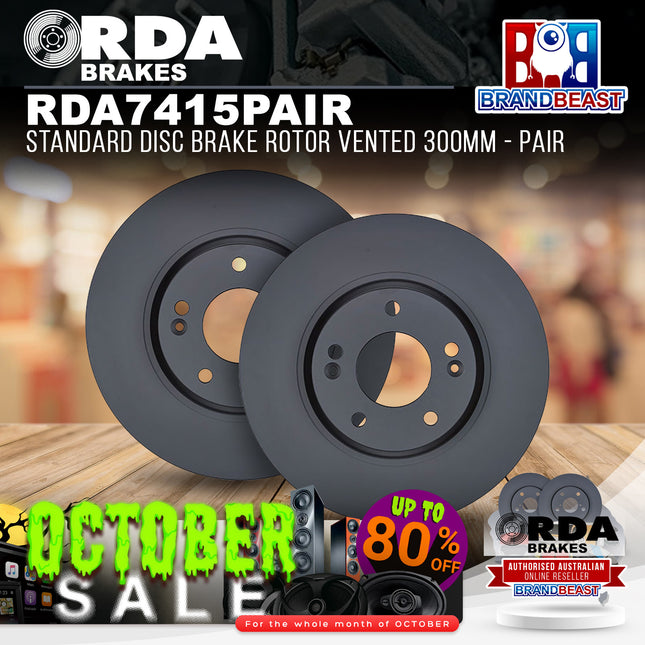 RDA Brakes RDA7415 Standard Disc Brake Rotor Vented 300mm - Pair