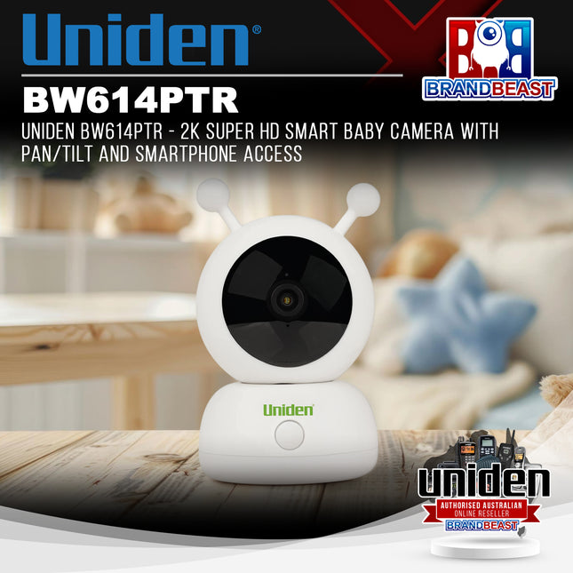 UNIDEN BW614PTR - 2K Super HD Smart Baby Camera with Pan/Tilt and Smartphone Access